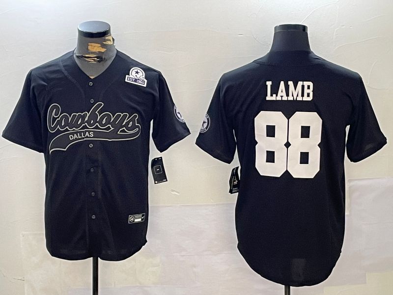 Men Dallas Cowboys 88 Lamb Black Joint Name 2024 Nike Limited NFL Jersey style 4